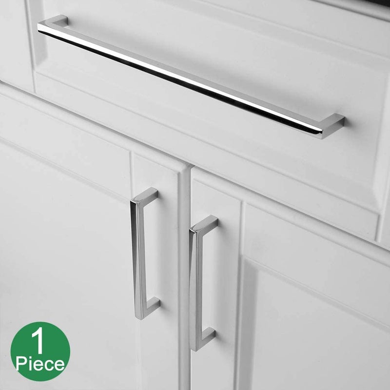 KOOFIZO Solid Square Bar Cabinet Handle - Chrome Furniture Pull, 12.6 Inch/320mm Screwhole Distance, 1-Piece for Kitchen Cupboard Door, Bedroom Dresser Drawer, Bathroom Wardrobe Hardware - Image 4